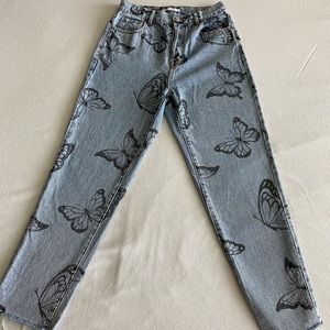 Pacsun Eco Butterfly High Waisted Straight Leg Jeans